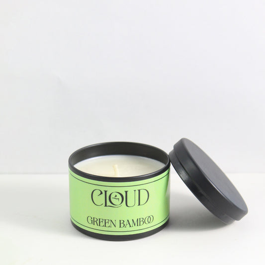 Green Bamboo Tin Jar Candle